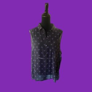 American Eagle Sheer Button Up Tank Top